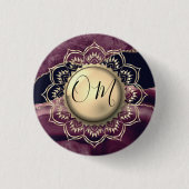 Elegant OM Mandala Marble Ronde Button 3,2 Cm (Voorkant)