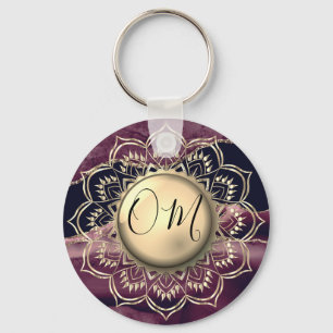 Elegant OM Mandala Marble Sleutelhanger