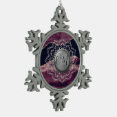 Elegant OM Mandala Marble Tin Sneeuwvlok Ornament (Links)