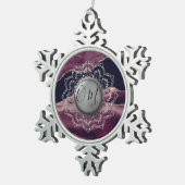 Elegant OM Mandala Marble Tin Sneeuwvlok Ornament (Rechts)