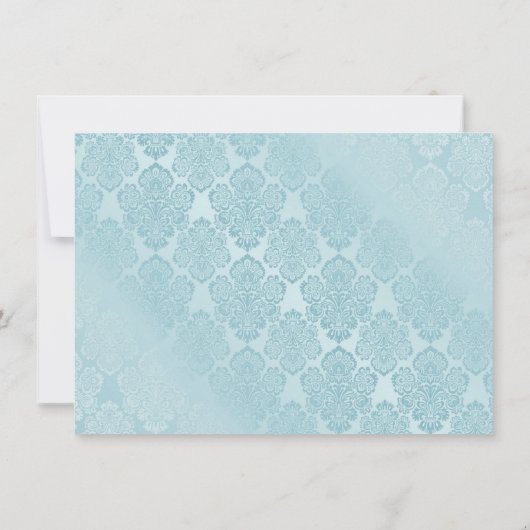 Elegant Ombre Bloemen Blauw Baby shower Uitnodigin Kaart (Achterkant)