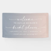 Elegant Ombre Blue & Pink Vrijgezellenfeest Welkom Spandoek (Horizontaal)