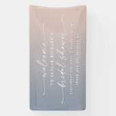 Elegant Ombre Blue & Pink Vrijgezellenfeest Welkom Spandoek (Verticaal)