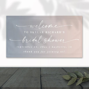 Elegant Ombre Blue & Pink Vrijgezellenfeest Welkom Spandoek