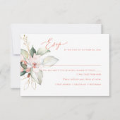 Elegant Ombre Blush Pink Blue Rozen, Meal RSVP Kaart (Voorkant)