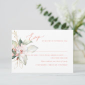 Elegant Ombre Blush Pink Blue Rozen, Meal RSVP Kaart (Staand voorkant)
