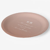 Elegant Ombre Clay & Pink Monogrammed Wedding Papieren Bordje (Gekanteld)