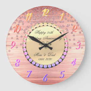 Elegant Ombre Diamonds 25th Wedding Jubileum Grote Klok