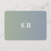 Elegant Ombre Dusty Blue & Green Wedding Details Informatiekaartje (Achterkant)