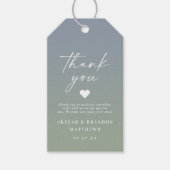 Elegant Ombre Dusty Blue & Green Wedding Hartelijk Cadeaulabel (Voorkant)