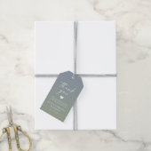 Elegant Ombre Dusty Blue & Green Wedding Hartelijk Cadeaulabel (Met Touw)