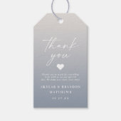 Elegant Ombre Dusty Blue & Ivory Wedding Hartelijk Cadeaulabel (Voorkant)