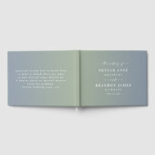 Elegant Ombre Dusty Blue & Leaf Green Wedding Gastenboek (Volledig)