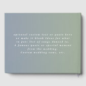 Elegant Ombre Dusty Blue & Leaf Green Wedding Gastenboek (Achterkant)
