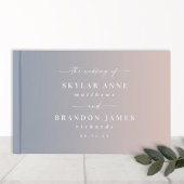 Elegant Ombre Dusty Blue & Light Pink Wedding Gastenboek