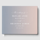 Elegant Ombre Dusty Blue & Light Pink Wedding Gastenboek (Voorkant)