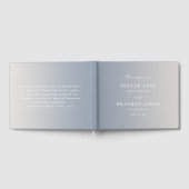 Elegant Ombre Dusty Blue & Off-White Wedding Gastenboek (Volledig)