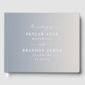 Elegant Ombre Dusty Blue & Off-White Wedding Gastenboek (Voorkant)