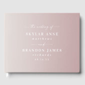 Elegant Ombre Dusty Mauve & Off-White Wedding Gastenboek (Voorkant)