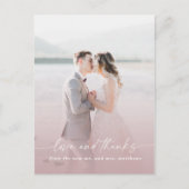 Elegant Ombre Dusty Mauve Wedding Photo Overlay Briefkaart (Voorkant)