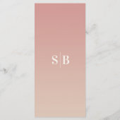 Elegant Ombre Dusty Roos Pink & Champagne Wedding Menu (Achterkant)
