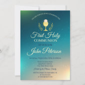 Elegant Ombre First Heilige Communauteit Uitnodigi Kaart (Voorkant)