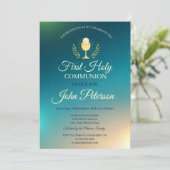 Elegant Ombre First Heilige Communauteit Uitnodigi Kaart (Staand voorkant)
