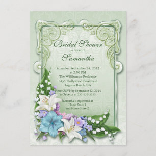 Elegant Ombre Floral Bridal Shower Kaart