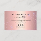 Elegant ombre glitter make-up & haar metallic visitekaartje (Achterkant)