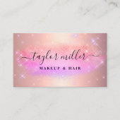 Elegant ombre glitter make-up & haar metallic visitekaartje (Voorkant)