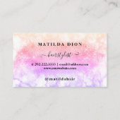 Elegant ombre glitter marmer marmer visitekaartje (Achterkant)