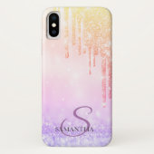 Elegant Ombre Glitter-schijven Case-Mate iPhone Case (Achterkant)