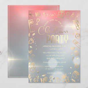 Elegant Ombre Gold Company Kerstparty Kaart