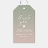 Elegant Ombre Green & Blush Pink Weddenschap Harte Cadeaulabel (Voorkant)