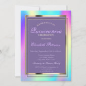 Elegant Ombre Holographic Quinceañera Kaart (Voorkant)