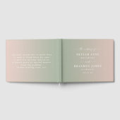 Elegant Ombre Light Green & Blush Pink Wedding Gastenboek (Volledig)