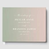 Elegant Ombre Light Green & Blush Pink Wedding Gastenboek (Voorkant)