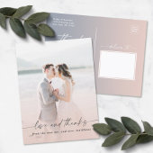 Elegant Ombre Light Pink Weddenschap Foto Overlay Briefkaart