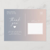 Elegant Ombre Light Pink Weddenschap Foto Overlay Briefkaart (Achterkant)