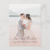 Elegant Ombre Light Pink Weddenschap Foto Overlay Briefkaart (Voorkant)