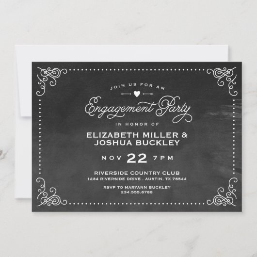 Elegant Ombre Manuscript Engagement Party Kaart (Voorkant)