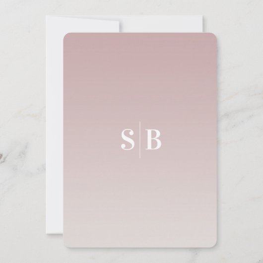 Elegant Ombre Mauve & Ivory Semi Plechtige bruilof Kaart (Achterkant)