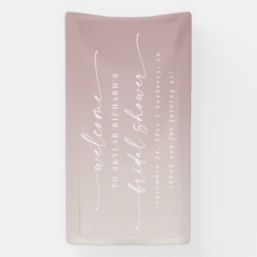 Elegant Ombre Mauve & Ivory Vrijgezellenfeest Welk Spandoek (Verticaal)