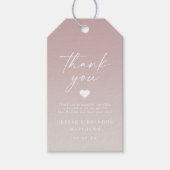 Elegant Ombre Mauve & Off-White Wedding Hartelijk  Cadeaulabel (Voorkant)