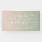 Elegant Ombre Pink & Green Vrijgezellenfeest Welko Spandoek (Horizontaal)