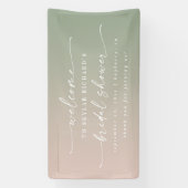 Elegant Ombre Pink & Green Vrijgezellenfeest Welko Spandoek (Verticaal)