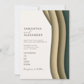 Elegant Ombre Retro Stripe Casual buitenaardse bru Kaart (Voorkant)