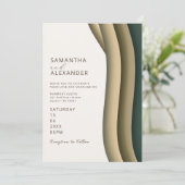 Elegant Ombre Retro Stripe Casual buitenaardse bru Kaart (Staand voorkant)