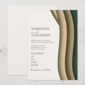 Elegant Ombre Retro Stripe Casual buitenaardse bru Kaart (Voorkant / Achterkant)