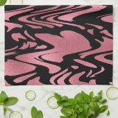 Elegant Ombre Roos Gold Glitter met monogram Theedoek (Gevouwen)